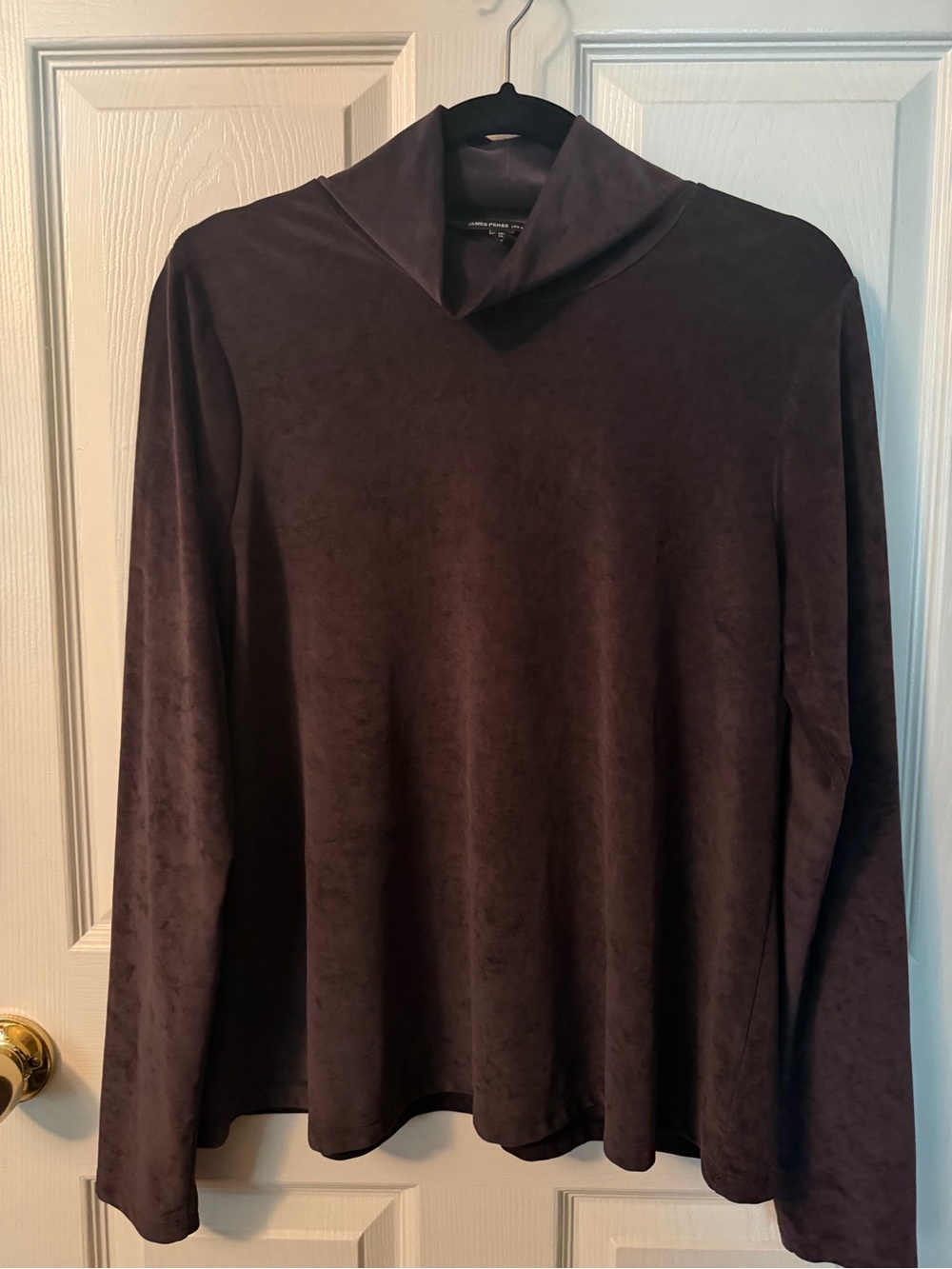 James Perse Women's Long-Sleeve Funnel Neck Top — Dark Brown